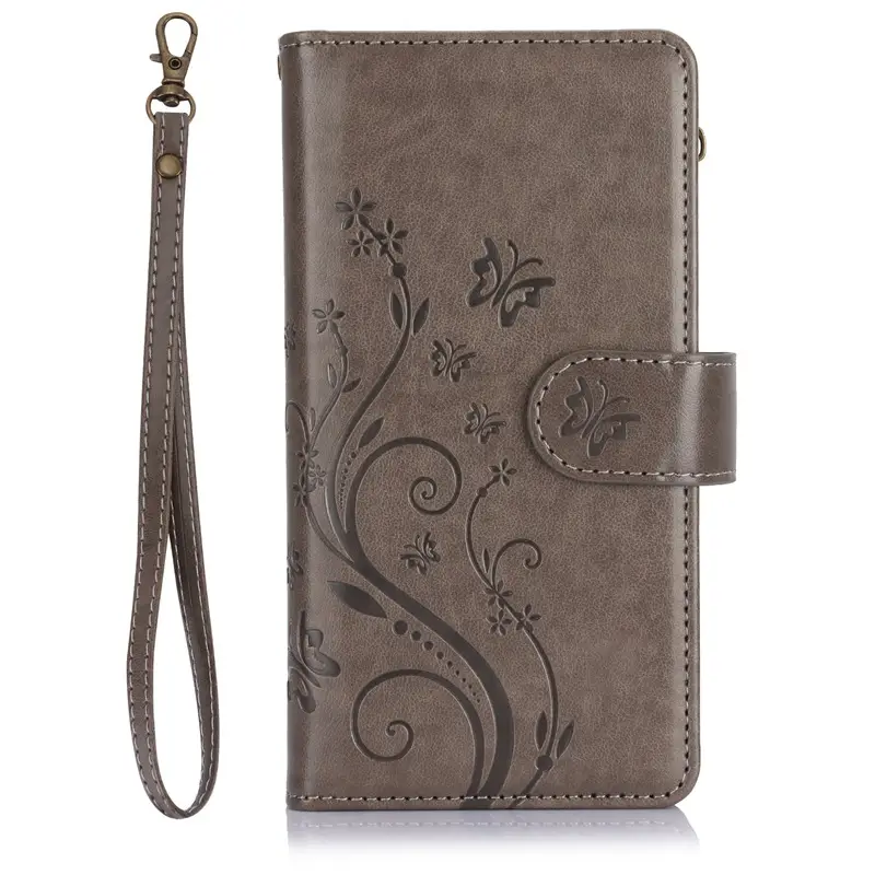 Purple Butterfly Embroidered Leather Phone Case for Pixel 10 Pro XL