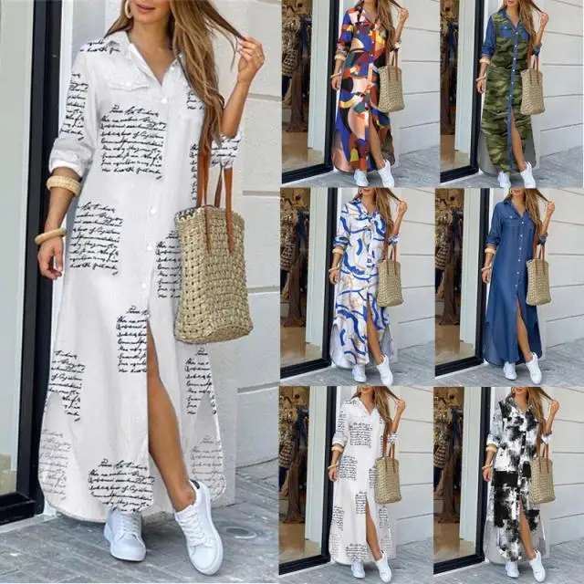 33 Sleeve Floral Long Dress Women Spring Summer Wear