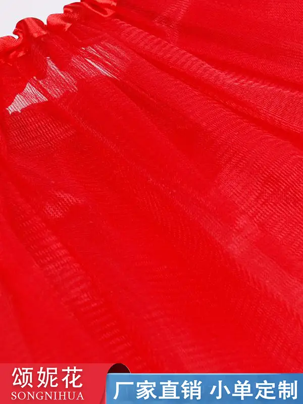 Red Mesh Dance Skirt 3-Layer Elastic Wholesale - Image 18