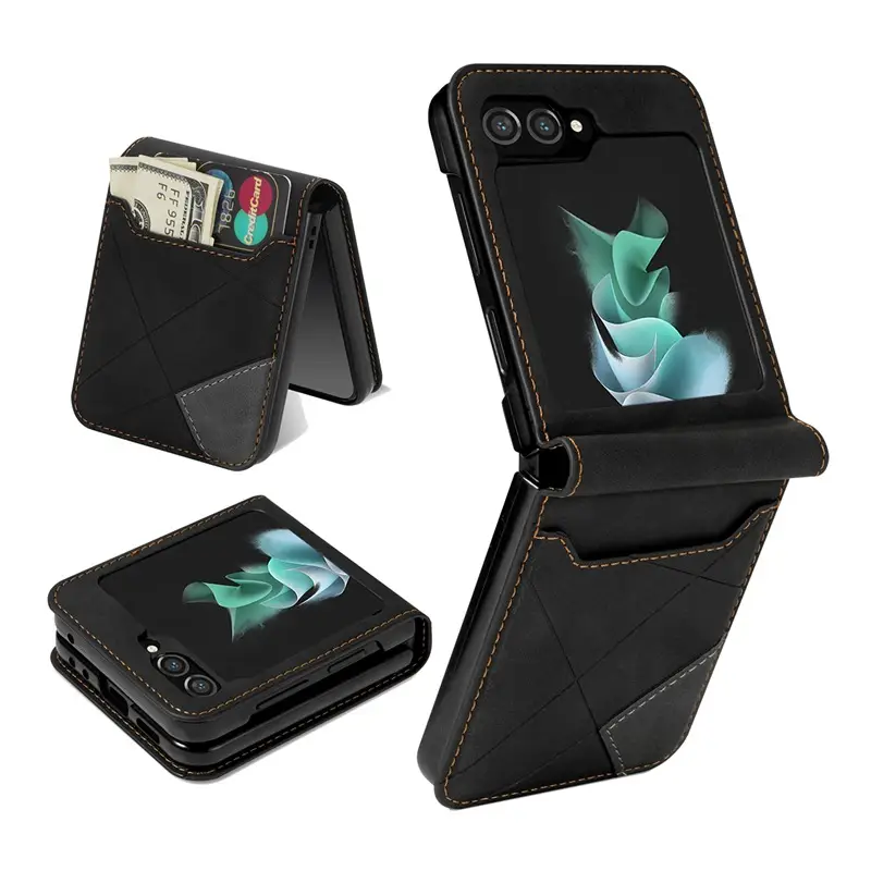 Maroon Foldable Phone Case with Screen & Card Slots - Image 9