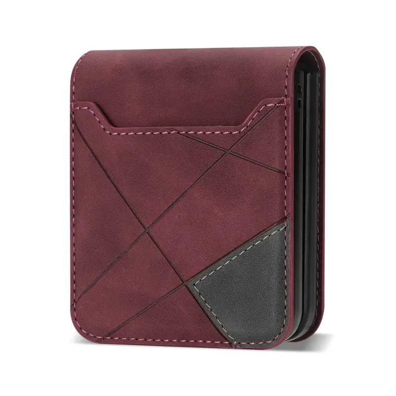 Maroon Foldable Phone Case with Screen & Card Slots - Image 4