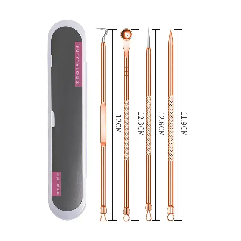 Factory Wholesale Rose Gold Acne Needles 4Pc Set