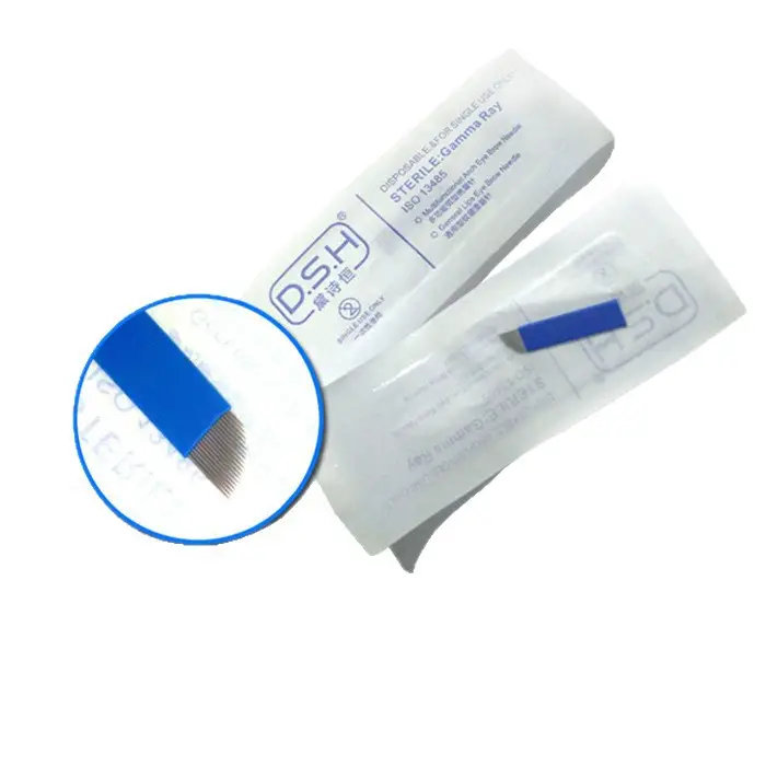 Blue Leather Embroidery Needle for Eyebrow & Hand Makeup - Image 5