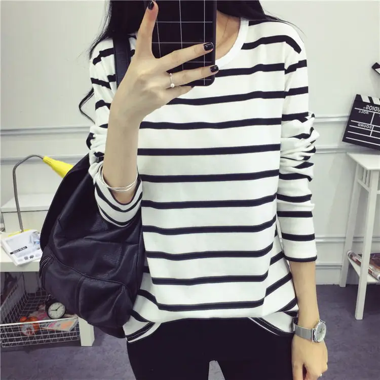 Spring Striped Slim Fit Women's T-Shirt - Image 7