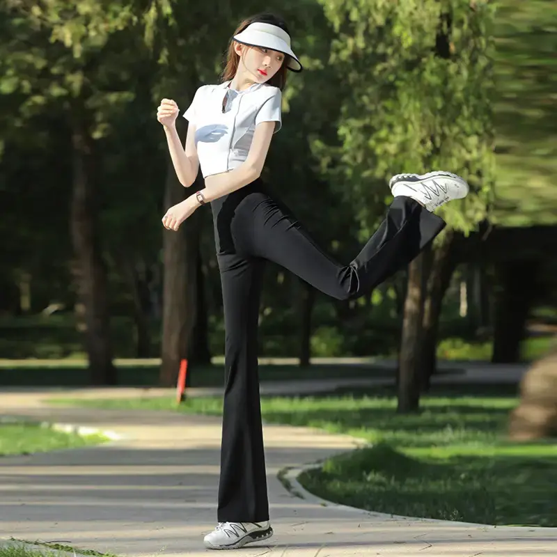 Black Flared Pants for Women 2025 Spring Autumn - Image 6