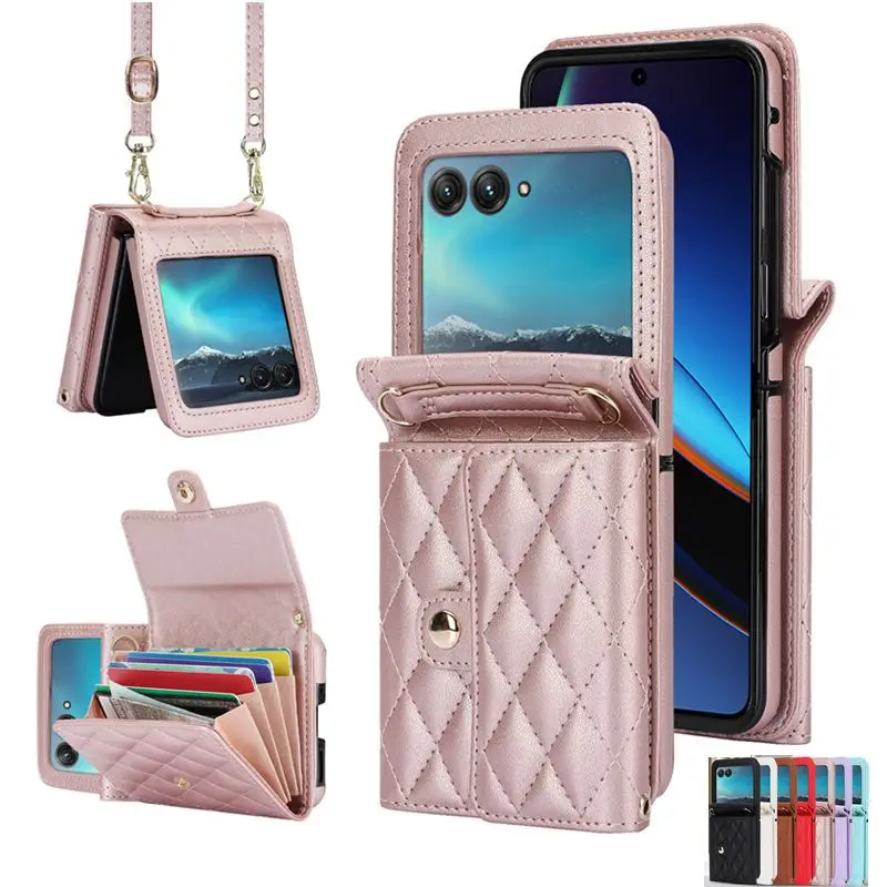 Foldable Leather Phone Case for Moto Razr 60