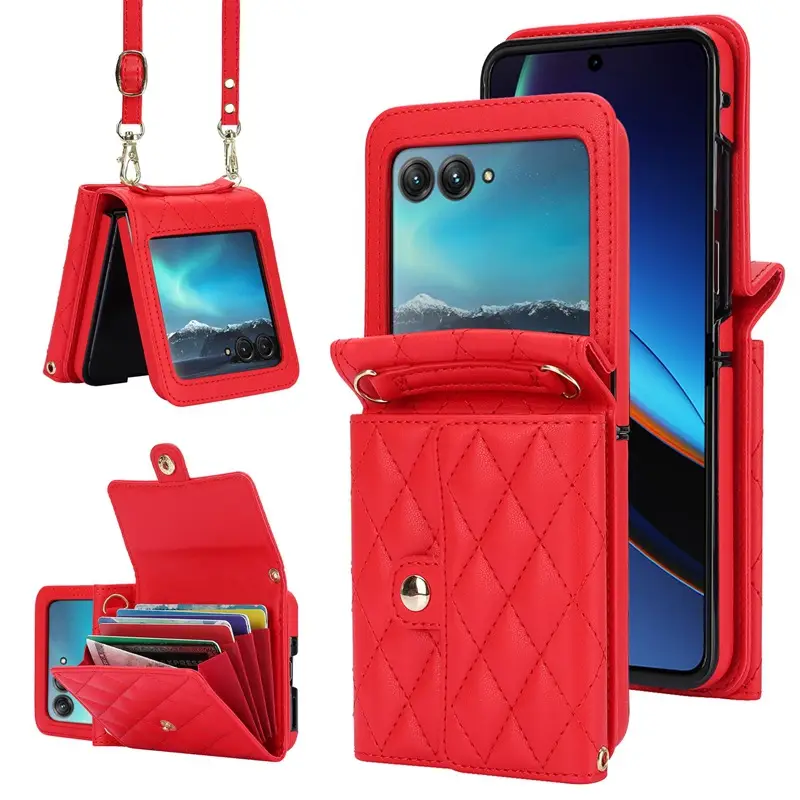 Foldable Leather Phone Case for Moto Razr 60 - Image 3