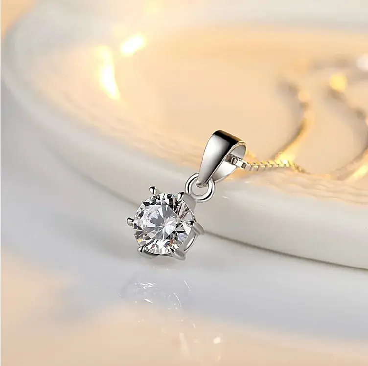 Silver Six Claw Clavicle Necklace for Women - Image 2