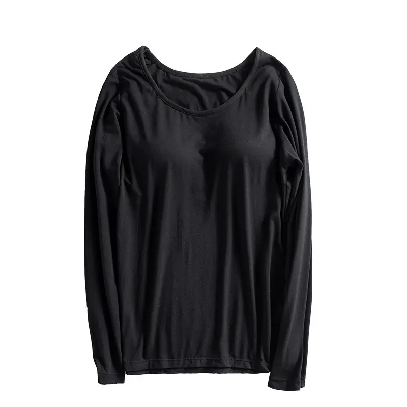 Women's Maroon Slim Fit T-Shirt with Chest Pad - Image 11
