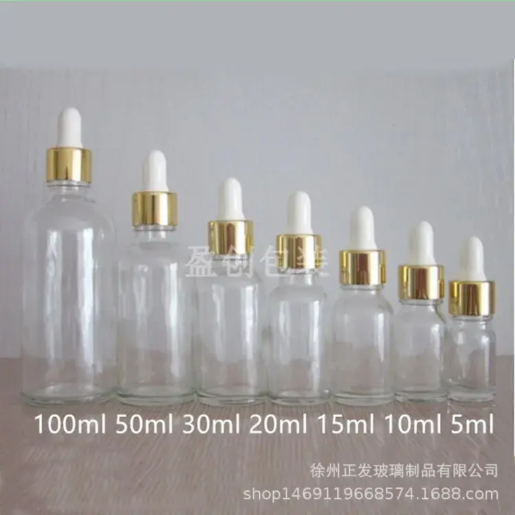 5-100ml Transparent Essential Oil Dropper Bottles