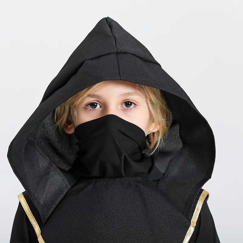 Naruto Samurai Kids Hooded Black Suit Halloween Costume - Image 3