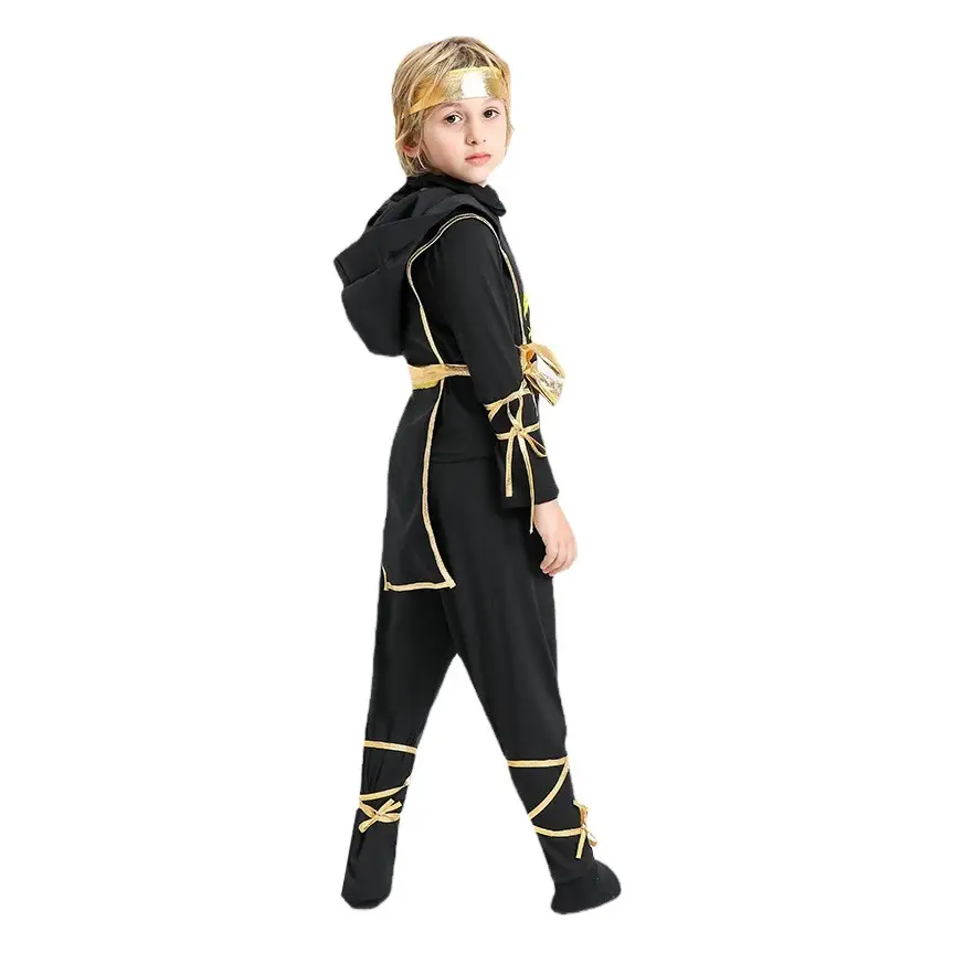 Naruto Samurai Kids Hooded Black Suit Halloween Costume