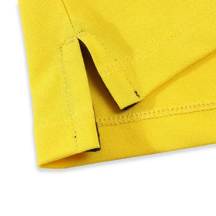 Men Yellow Cotton Polo Shirt with Black Trim - Image 13