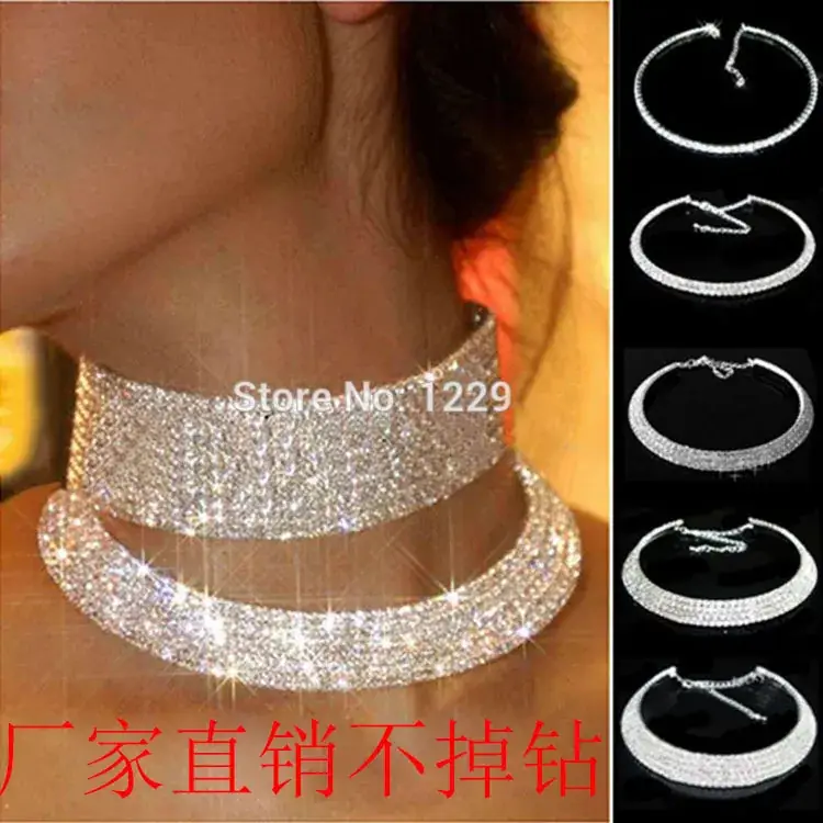 Multi-Layer Full Diamond Clavicle Necklace for Women