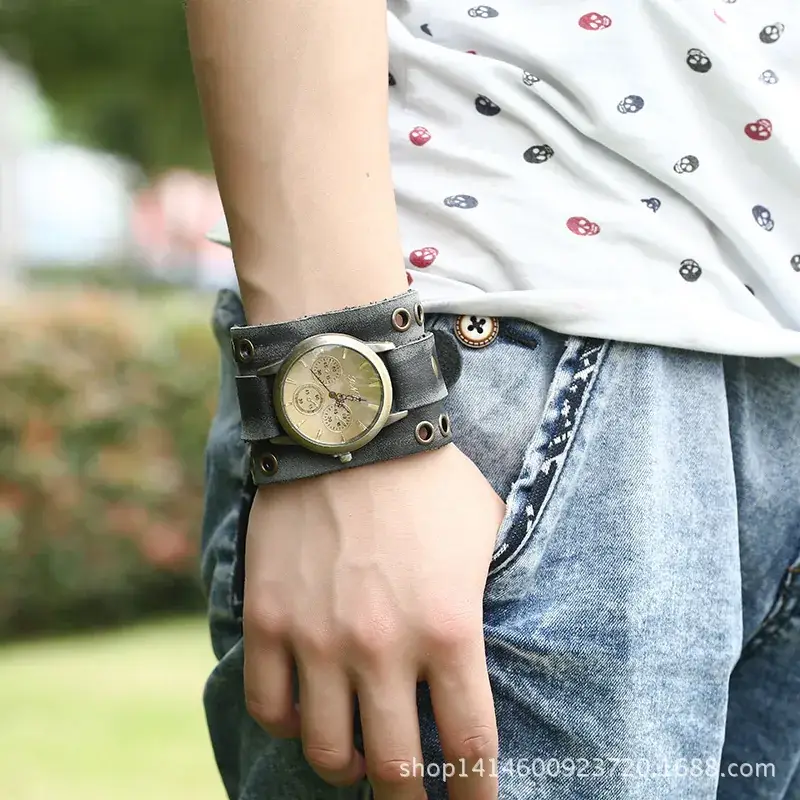 Fake Leather Watch Wide Strap Large Dial 25CM - Image 3