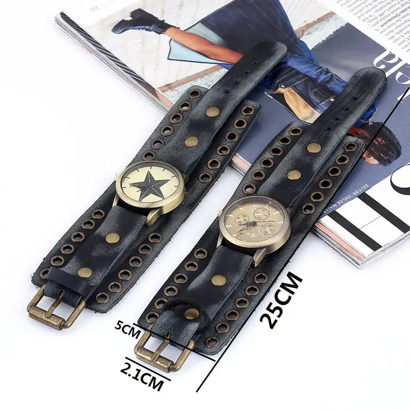 Fake Leather Watch Wide Strap Large Dial 25CM - Image 5