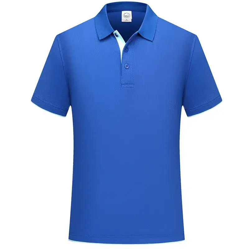 Men Navy Polo Shirt with Yellow Embroidery - Image 2