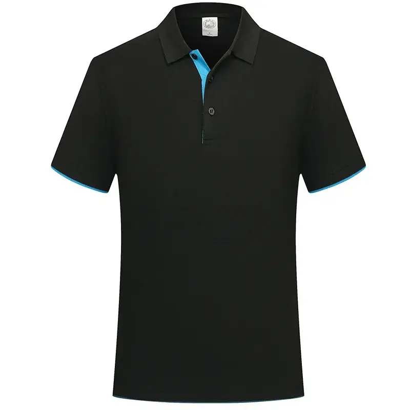 Men Navy Polo Shirt with Yellow Embroidery - Image 5