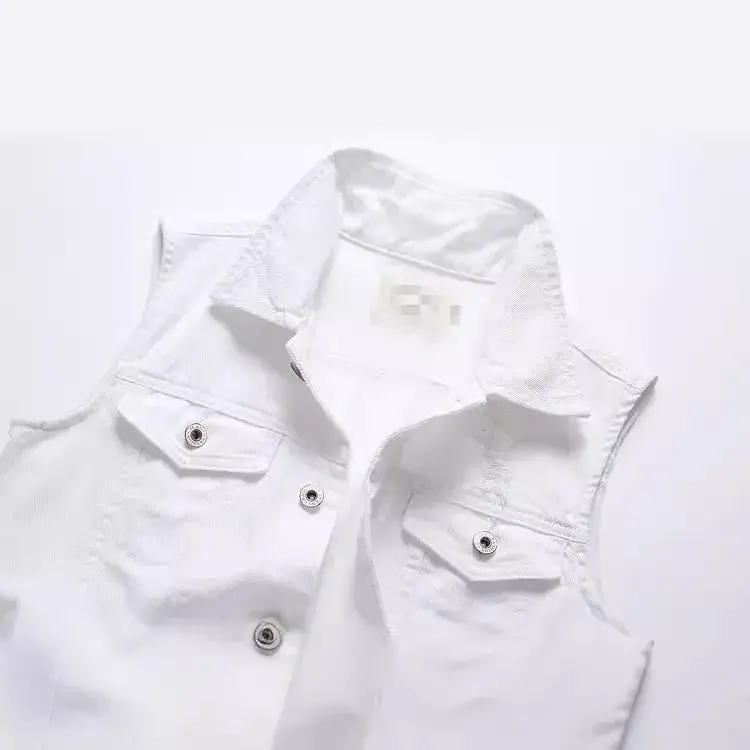 2025 White Denim Vest Men Slim Fit Waistcoat Style - Image 11