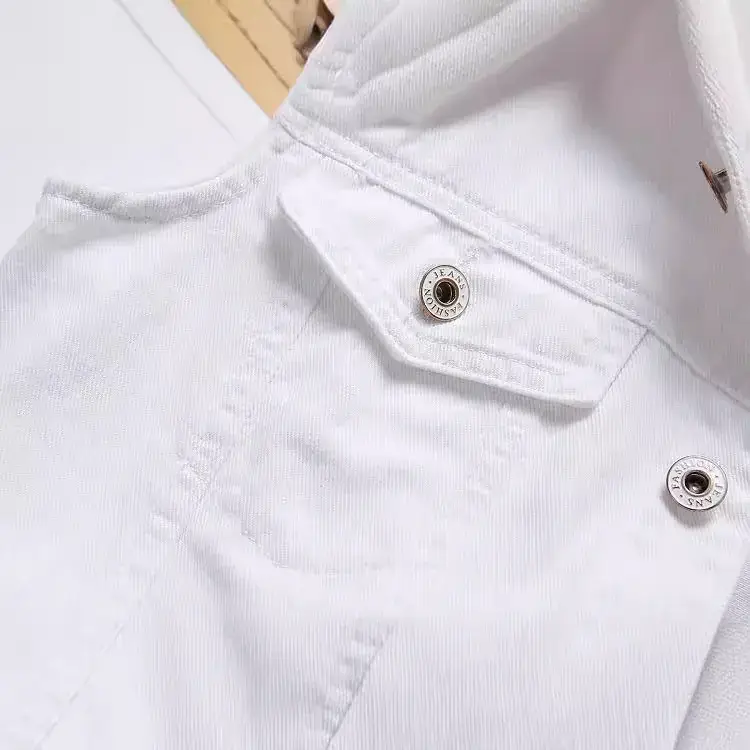 2025 White Denim Vest Men Slim Fit Waistcoat Style - Image 12