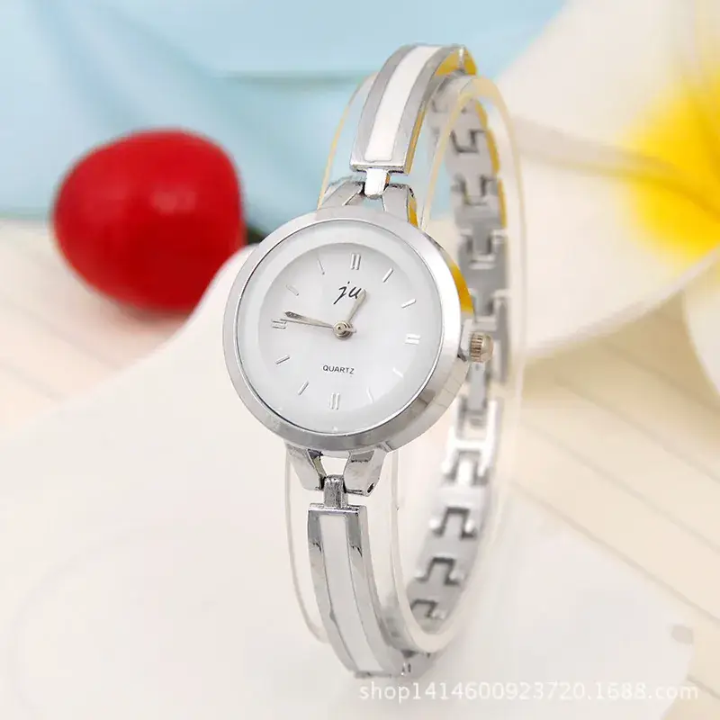Women Silver Alloy Bracelet Watch Compact Dial - Image 4