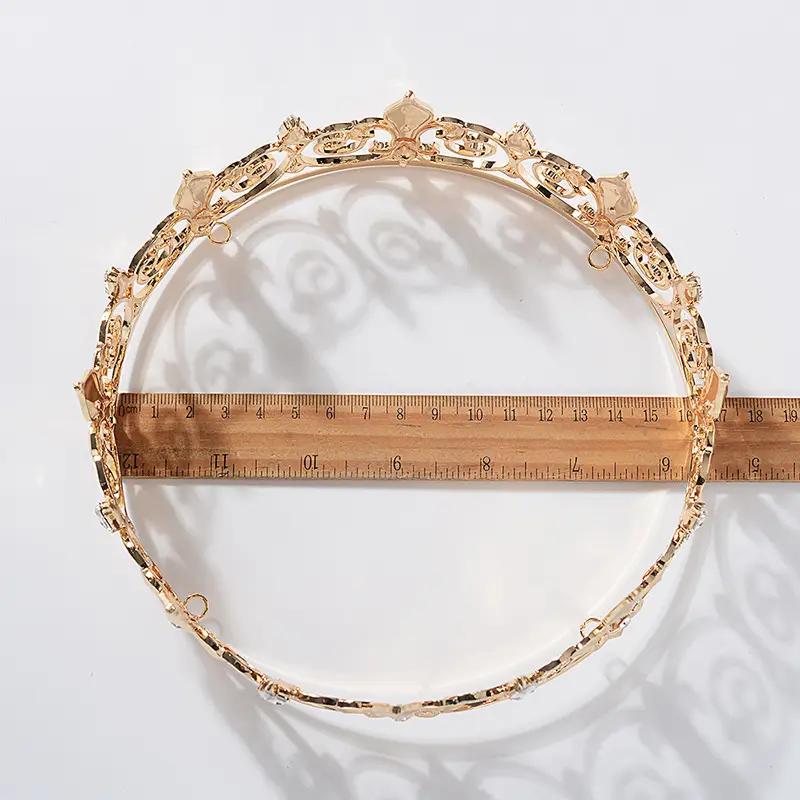European Baroque Crown Crown with Crystal Accents - Image 6