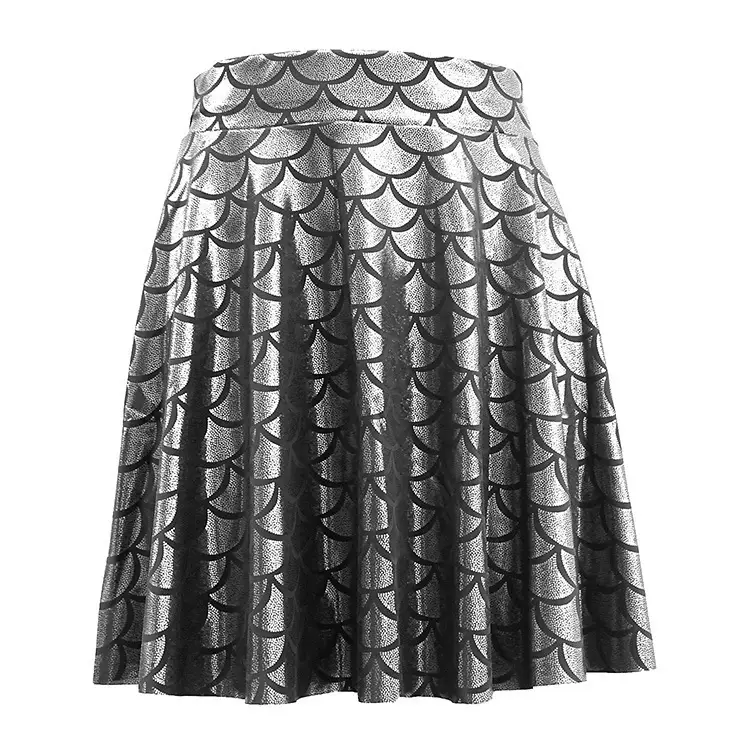 Women's Digital Print Fish Scale Skirt Autumn New