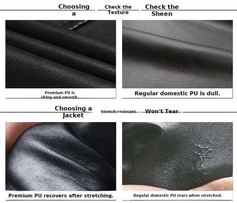 2024 Women's Black Leather Lapel Jacket Slim Fit Biker Clothing — feature 11