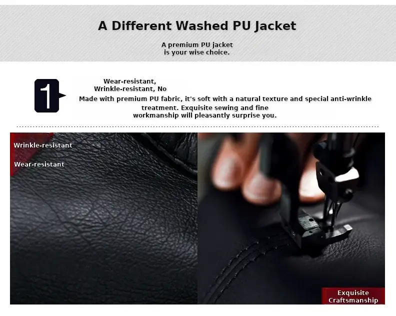 2024 Women's Black Leather Lapel Jacket Slim Fit Biker Clothing — feature 12