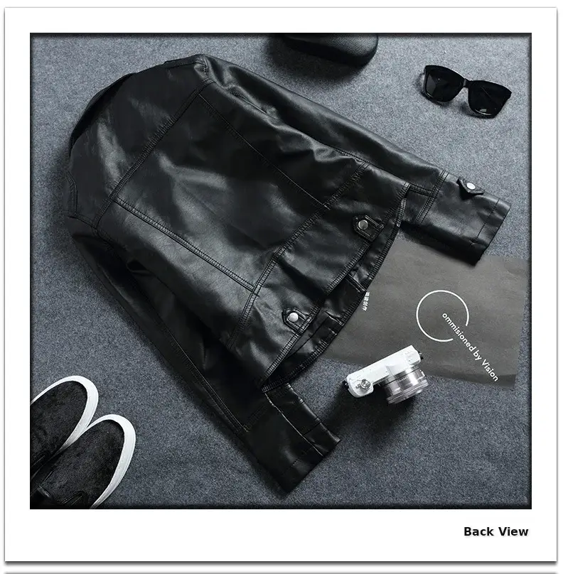2024 Women's Black Leather Lapel Jacket Slim Fit Biker Clothing — feature 22