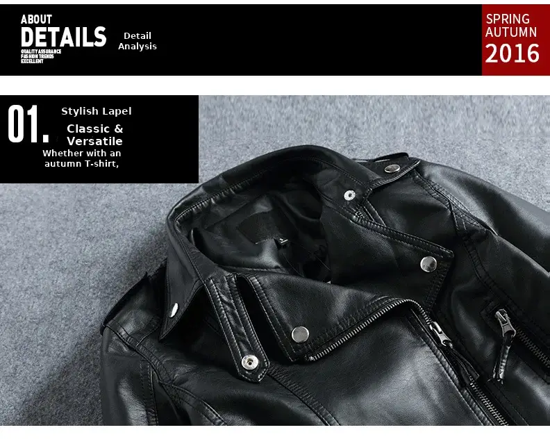 2024 Women's Black Leather Lapel Jacket Slim Fit Biker Clothing — feature 27