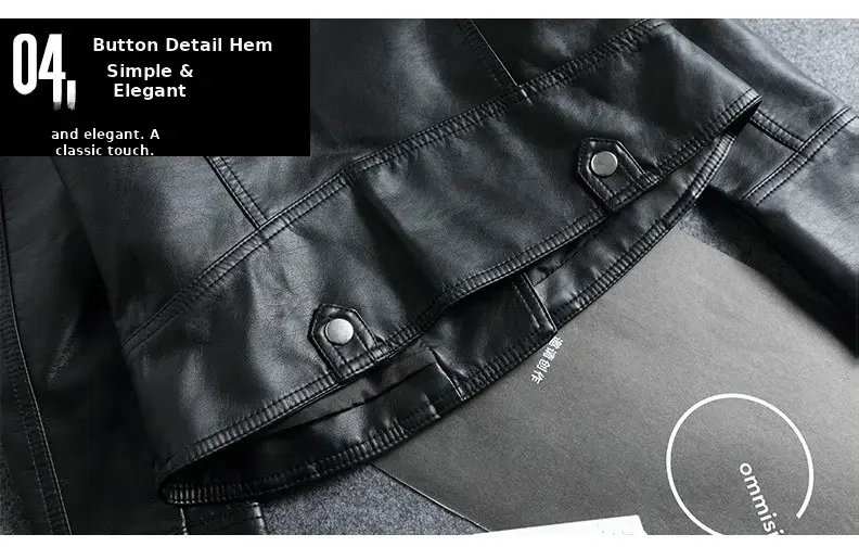 2024 Women's Black Leather Lapel Jacket Slim Fit Biker Clothing — feature 30