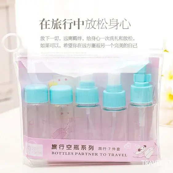 Portable Travel Cosmetic Bottle Set Pink Spray Bottle - Image 3