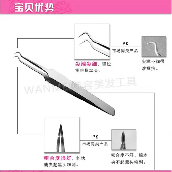 Stainless Steel Acne Clip Tweezers for Blackhead Removal — feature 6