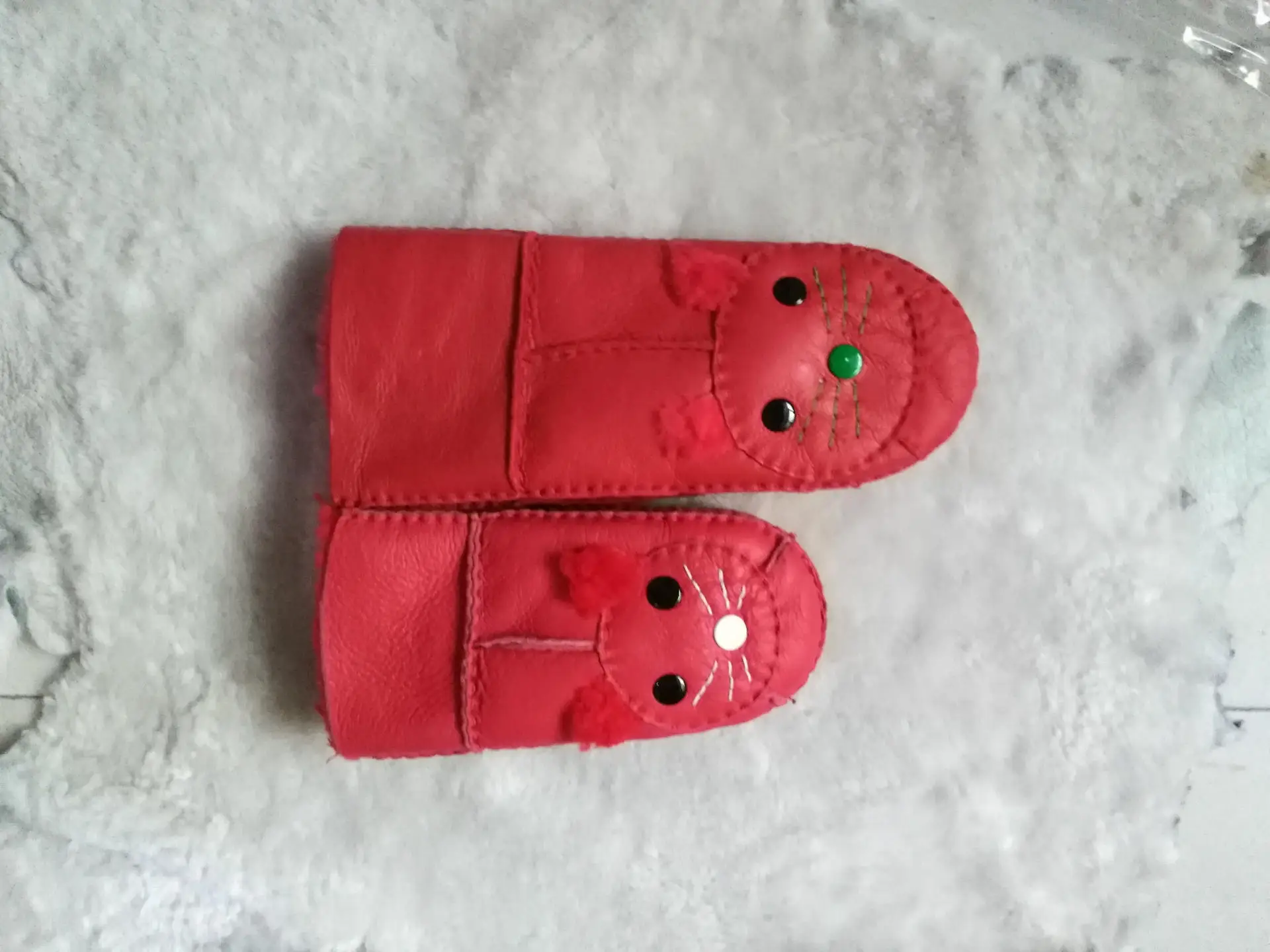 Factory Wholesale Kids Wool Fur Gloves Pink Winter Snow Skiing Warm — feature 7
