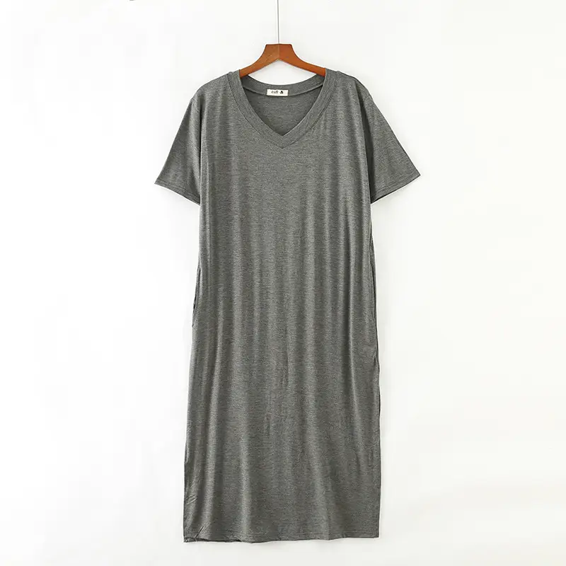 Black Korean Style V Neck Cotton Dress Large - Image 3