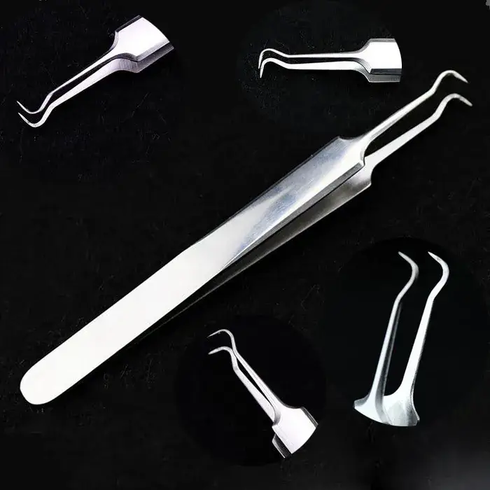 Stainless Steel Acne Clip Tweezers Blackhead Squeezer