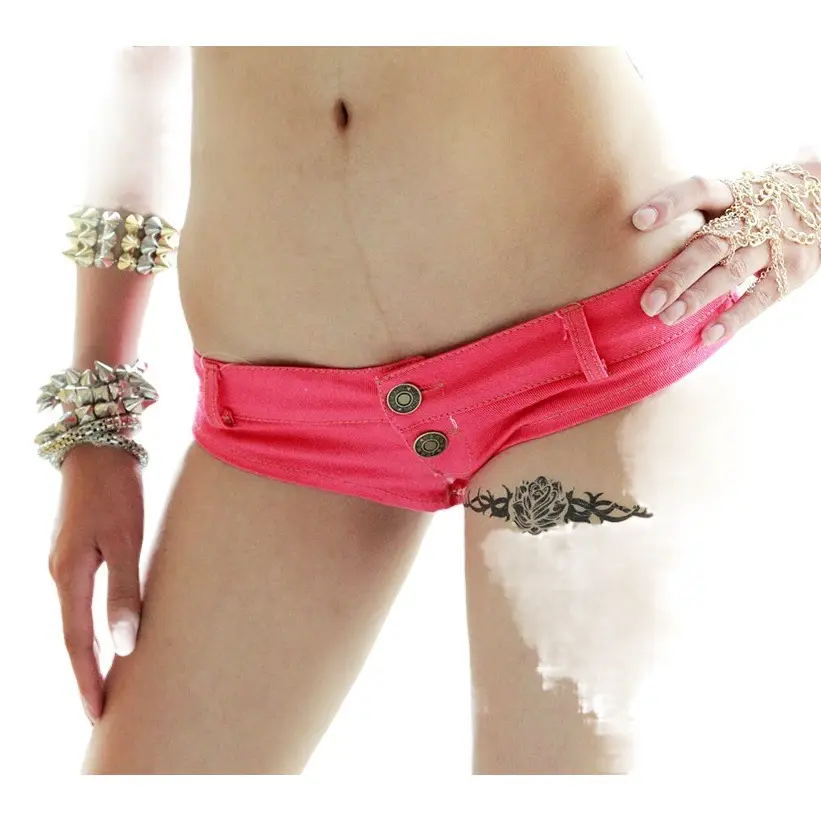 New Summer Women's Yellow Denim Shorts Low Waist Slimming