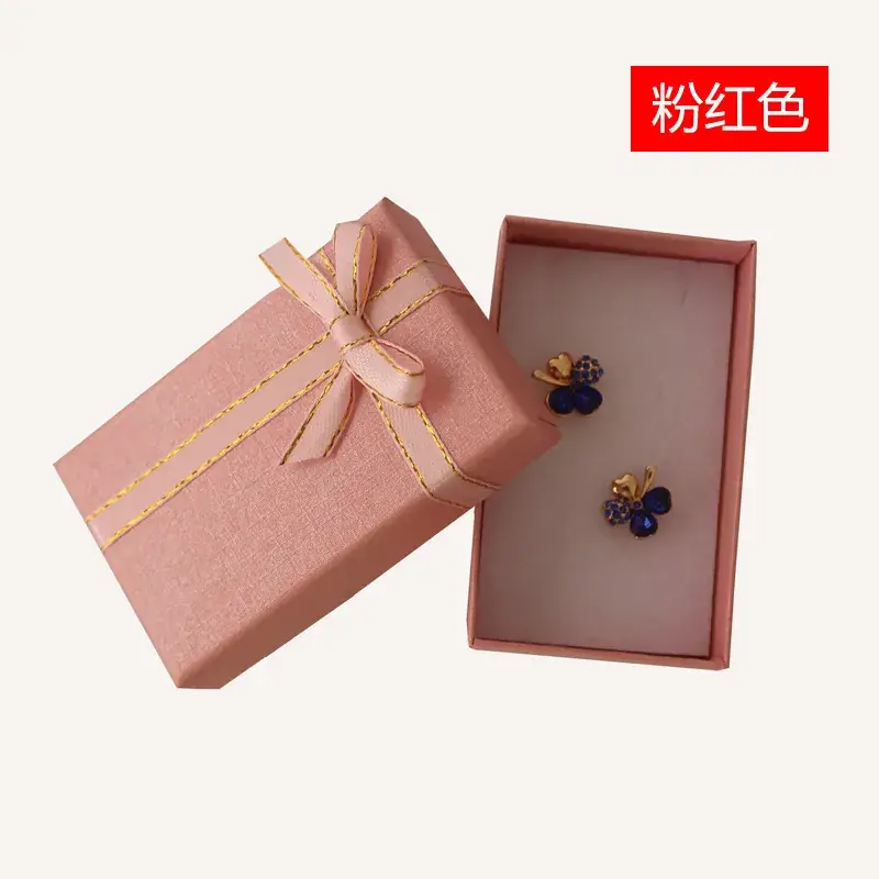 Purple Bow Jewelry Box with Earrings & Ring Set