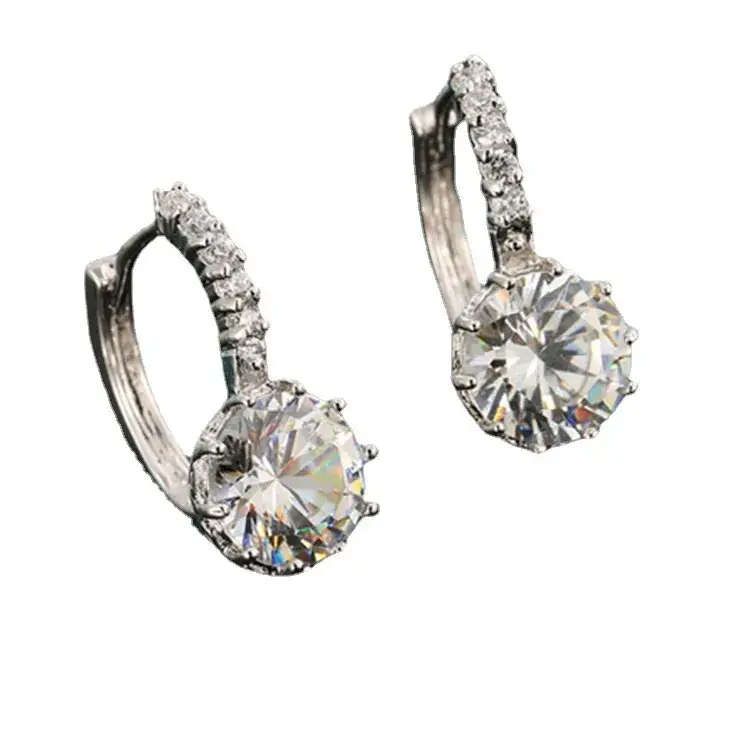 Korean New 925 Silver Plated 18K Gold Ear Buckle Crystal Sunflower Zircon Earrings - Image 4