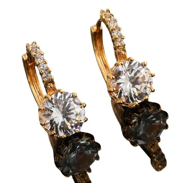 Korean New 925 Silver Plated 18K Gold Ear Buckle Crystal Sunflower Zircon Earrings - Image 5