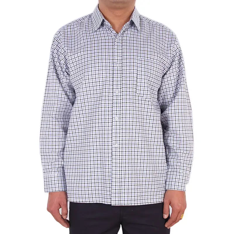 Men's Grey Flat Hem Long Sleeve Shirt