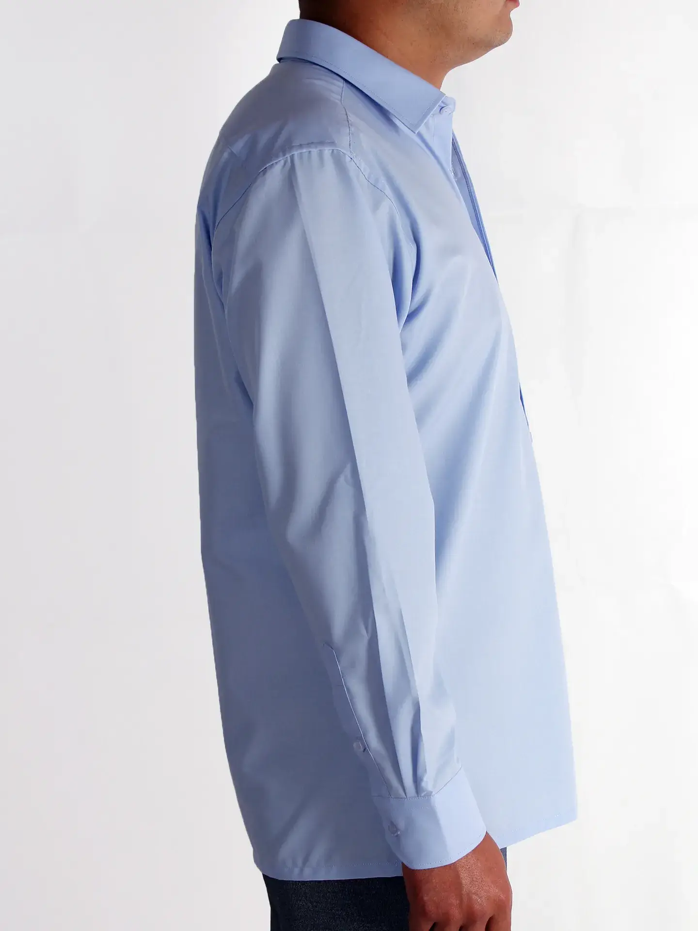 Middle-Aged Men Long Sleeve Plain Button Shirt