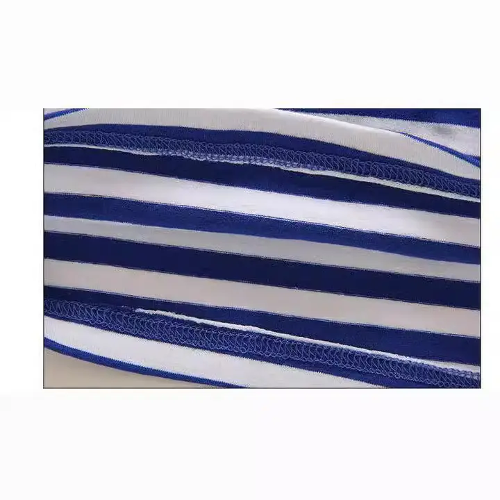 Vintage Sea Soul Striped T-Shirt Blue White Men's - Image 4