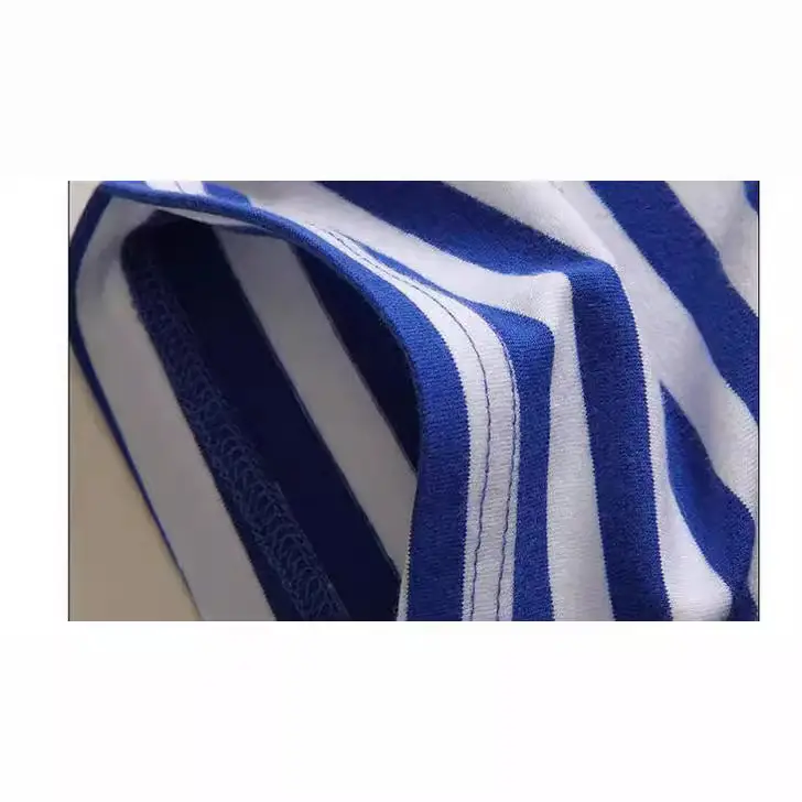 Vintage Sea Soul Striped T-Shirt Blue White Men's - Image 5