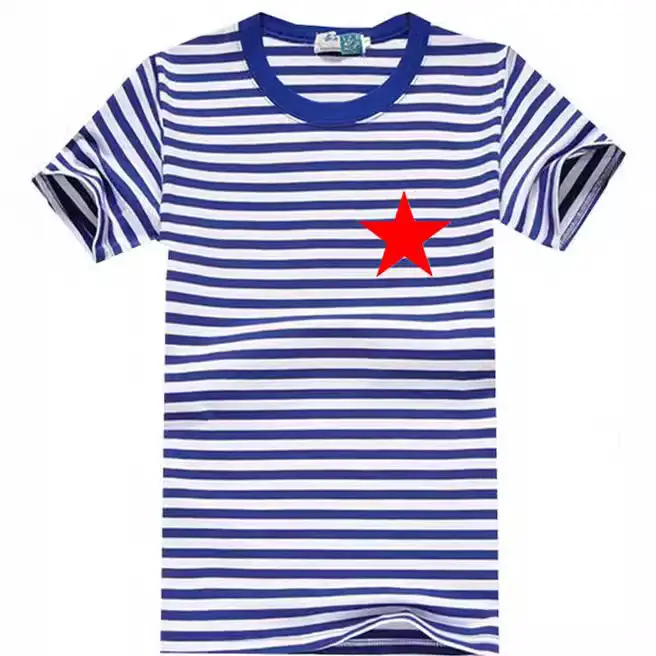 Vintage Sea Soul Striped T-Shirt Blue White Men's - Image 6