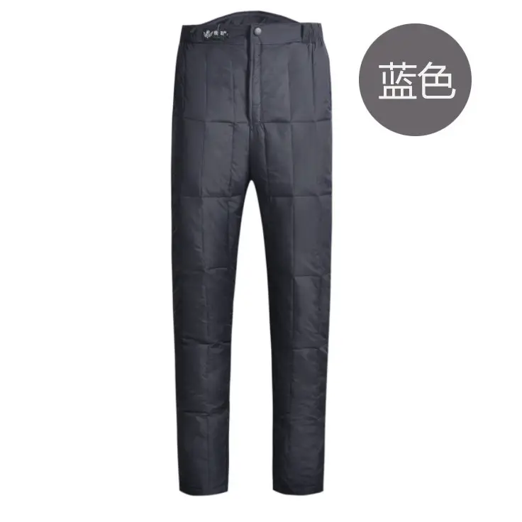 Men's Duck Silk Slimming Pants Grey Winter Warm - Image 3