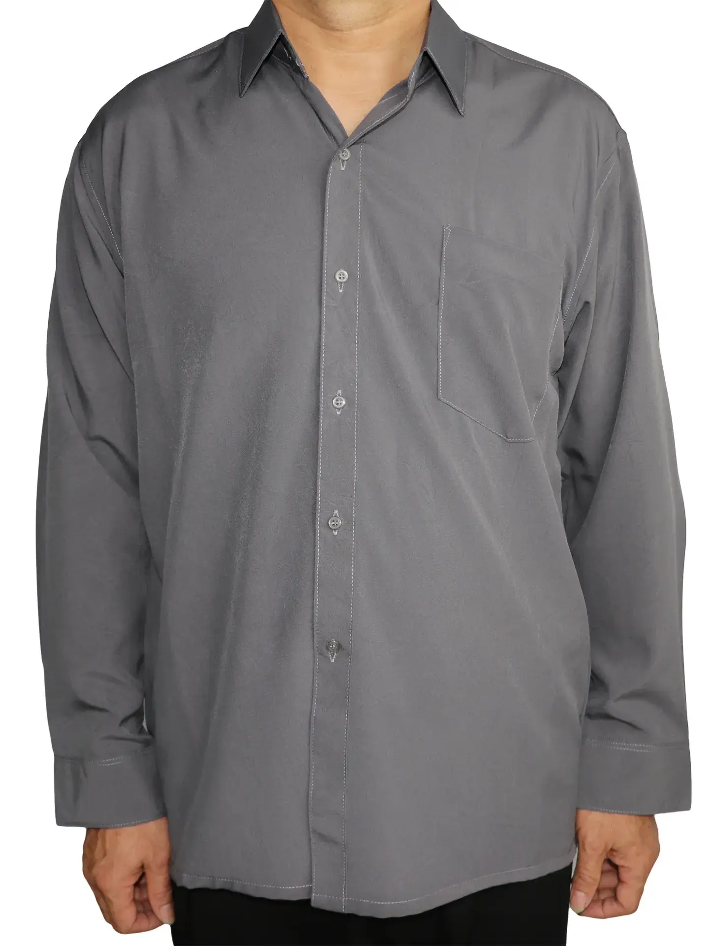 Middle-aged Cotton Long Sleeve Shirt for Men - Image 14