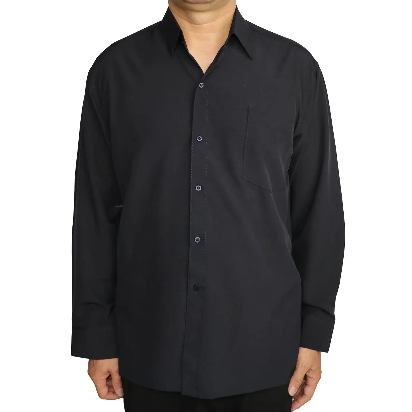 Middle-aged Cotton Long Sleeve Shirt for Men - Image 11