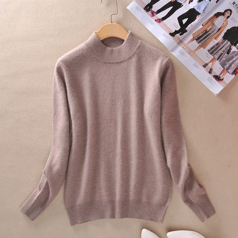 Women Woolen Red Half Turtleneck Sweater - Image 18